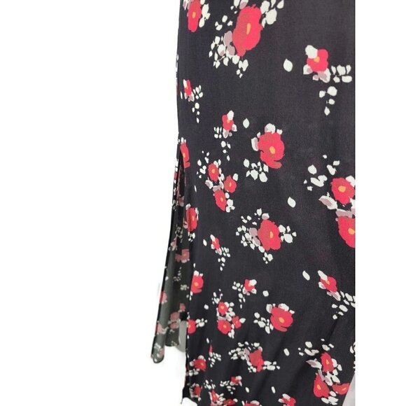 New Flynn Skye Rose Cluster Tyra Maxi Dress Womens Small High Neck Halter Slits - Picture 3 of 7